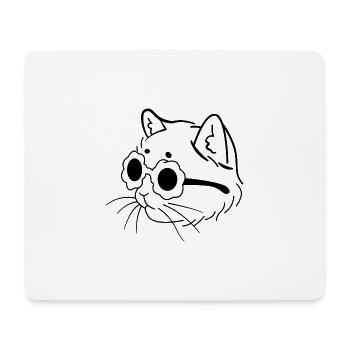Katze - Mousepad (Querformat) - Weiß - Vorne