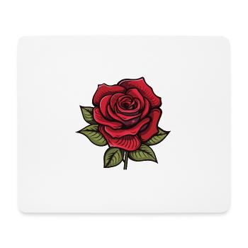 Fleur de rose - Tapis de souris (format paysage) - blanc - Devant