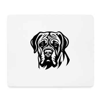 Tête de chien Mastiff - Tapis de souris (format paysage) - blanc - Devant