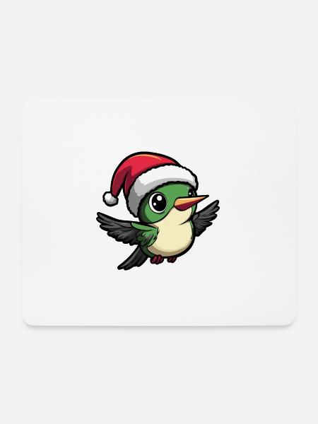 Kolibri Vogel Weihnachten Christmas - Mousepad (Querformat) - Weiß