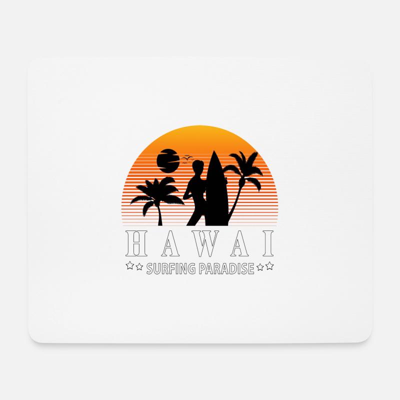 Surfing Paradise Hawai - Mousepad (Querformat) - Weiß