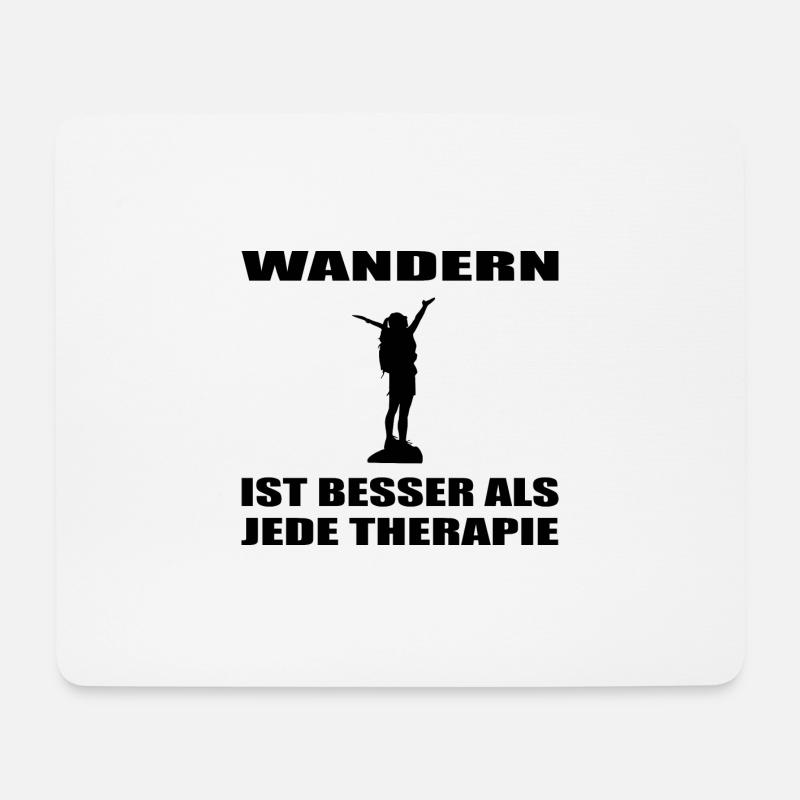 Wandern - Mousepad (Querformat) - Weiß
