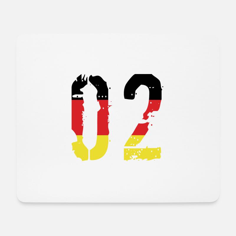 2 Zahl Deutschland Trikot - Mousepad (Querformat) - Weiß
