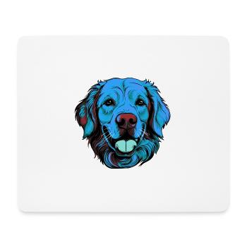 Golden Retriever Dog Portrait Colorful - Mouse Pad (horizontal) - white - Front