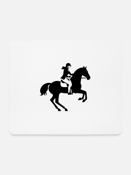 Reiten Pferd Frau Symbol - Mousepad (Querformat) - Weiß