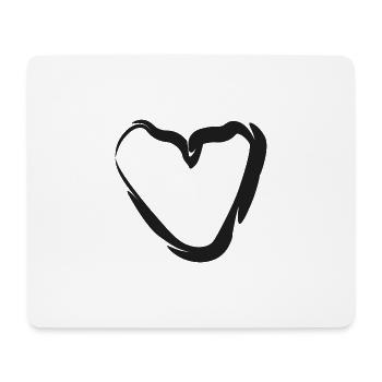 Hand-drawn heart motif - Mouse Pad (horizontal) - white - Front