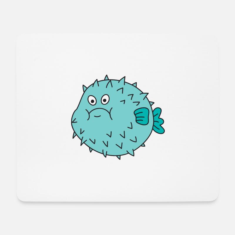 Kugelfisch - Mousepad (Querformat) - Weiß