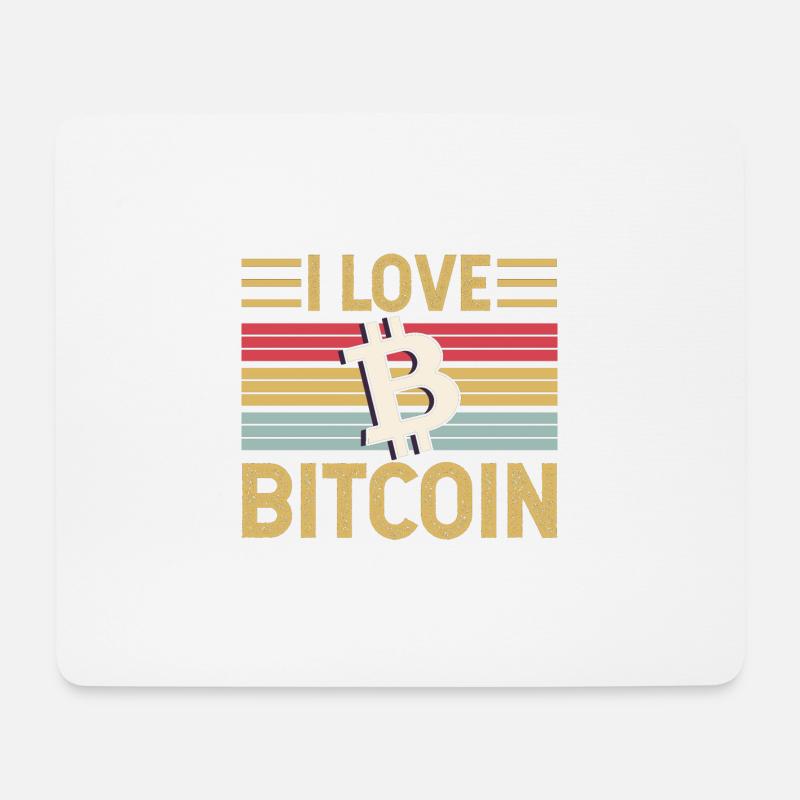 Ich liebe Bitcoin - Mousepad (Querformat) - Weiß