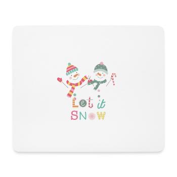Fun Snowman Let It Snow Colorful Christmas - Mouse Pad (horizontal) - white - Front