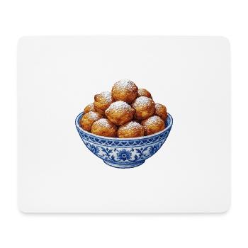 Oliebollen im bestickten Look (gedruckt) - Mousepad (Querformat) - Weiß - Vorne