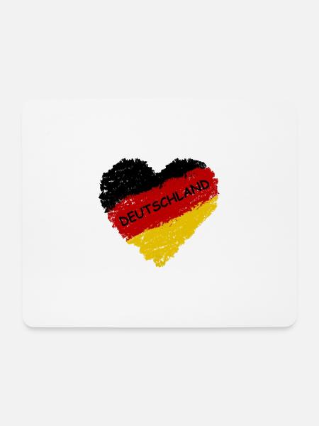 Deutschland Flagge Herz - Mousepad (Querformat) - Weiß