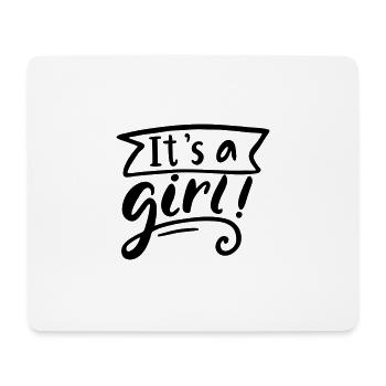 its Girl ist ein Mädchen Schwangerschaft Pregnant - Mousepad (Querformat) - Weiß - Vorne