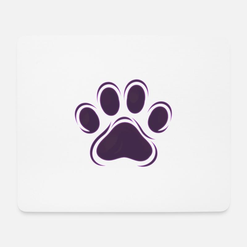 pfote lila - Mousepad (Querformat) - Weiß