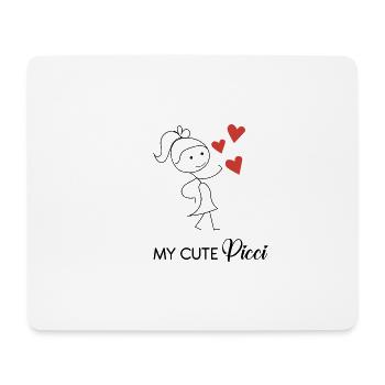 Cute Girl with Little Hearts - Mouse Pad (horizontal) - white - Front