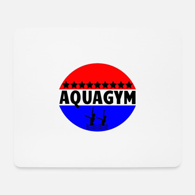 AQUAGYM Silhouetten (schwarz, Halbkreise) - Mousepad (Querformat) - Weiß