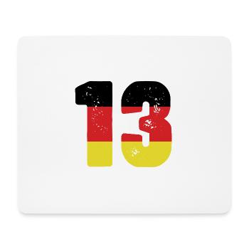 13 Numéro Jersey Allemagne - Tapis de souris (format paysage) - blanc - Devant