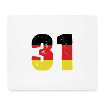 31 Numéro Jersey Allemagne - Tapis de souris (format paysage) - blanc - Devant