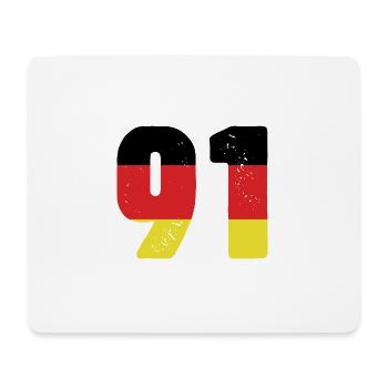 91 Numéro Jersey Allemagne - Tapis de souris (format paysage) - blanc - Devant