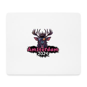 Amsterdam 2024 Hirsch - Mousepad (Querformat) - Weiß - Vorne