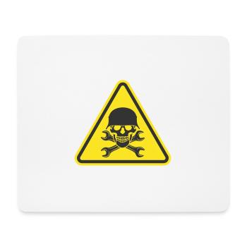SKULL WAR HELMET WRENCH TOOL LOGO - Mouse Pad (horizontal) - white - Front