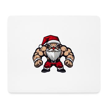Père Noël Muscles Musculation - Tapis de souris (format paysage) - blanc - Devant