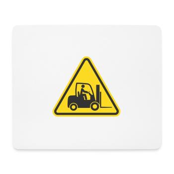 Achtung Gabelstapler, Gabelstapler-Symbolsymbol. Logistisch - Mousepad (Querformat) - Weiß - Vorne