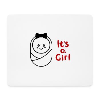 its Girl ist ein Mädchen Schwangerschaft Pregnant - Mousepad (Querformat) - Weiß - Vorne
