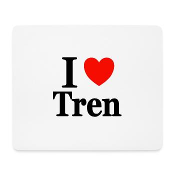 I love tren - Mousepad (Querformat) - Weiß - Vorne