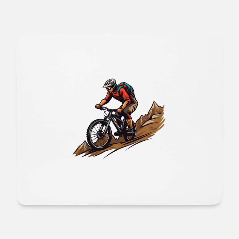 Mountainbiker Sport - Mousepad (Querformat) - Weiß