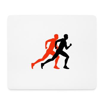 Running Marathon Man Icon - Mouse Pad (horizontal) - white - Front