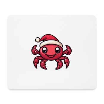 Crabe Crabe Noël Noël - Tapis de souris (format paysage) - blanc - Devant