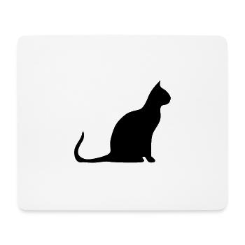 black cat cat black cats silhouettes - Mouse Pad (horizontal) - white - Front