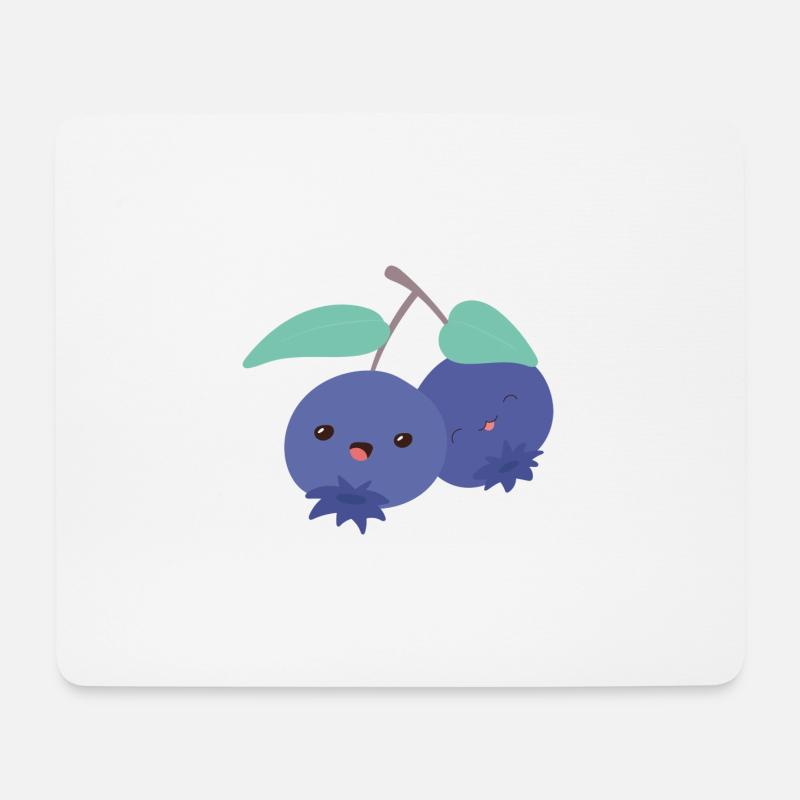 Blaubeeren - Mousepad (Querformat) - Weiß