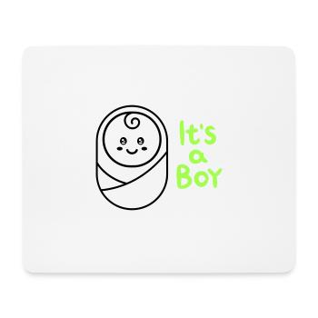 its a Boy ist ein Junge Schwangerschaft Pregnant - Mousepad (Querformat) - Weiß - Vorne
