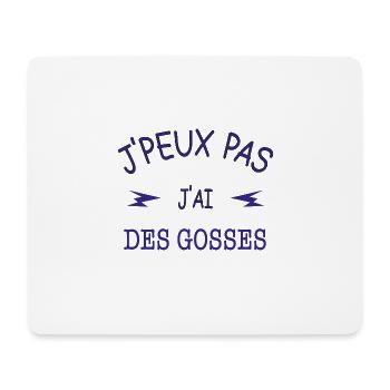 J'peux pas j'ai des gosses - Tapis de souris (format paysage) - blanc - Devant