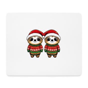 Faultier Weihnachten Team - Mousepad (Querformat) - Weiß - Vorne