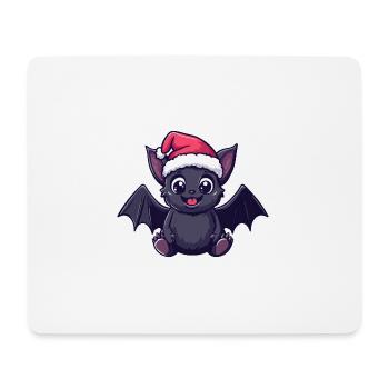 Chauve-souris Noël mignon - Tapis de souris (format paysage) - blanc - Devant