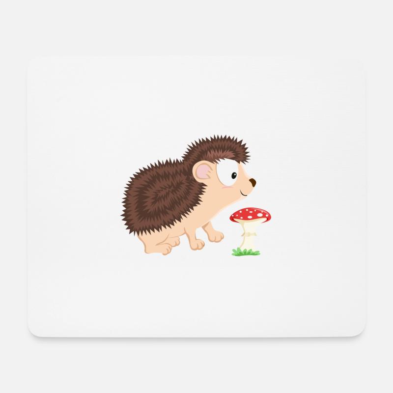 Igel Waldtiere-Serie - Mousepad (Querformat) - Weiß