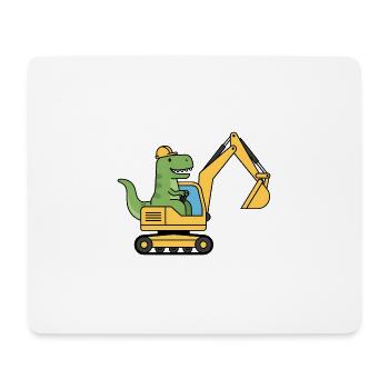 Dino Excavator Dinosaure - Tapis de souris (format paysage) - blanc - Devant