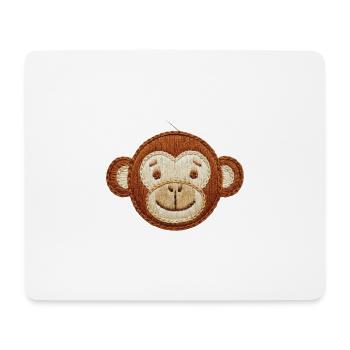 Bestickter niedlicher Affenkopf, verspieltes Tier (bedruckt) - Mousepad (Querformat) - Weiß - Vorne