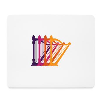 Retro Harfe Instrument - Mousepad (Querformat) - Weiß - Vorne