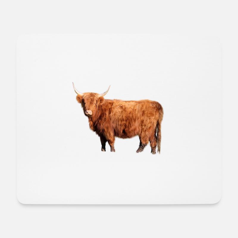 Schottisches Hochlandrind - Mousepad (Querformat) - Weiß