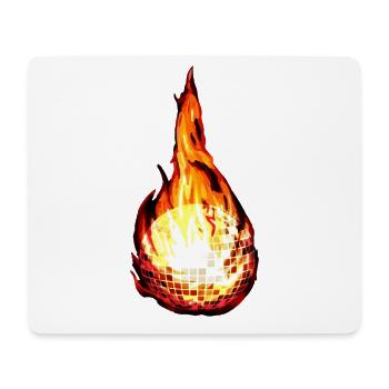 Feuerball Disco Kugel - Mousepad (Querformat) - Weiß - Vorne