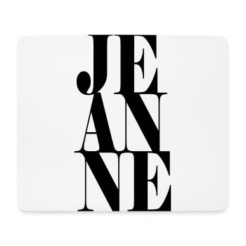 Jeanne Nom Prénom Police moderne Word Art - Tapis de souris (format paysage) - blanc - Devant