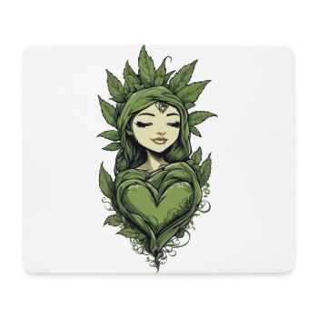 Coeur Plantes Esthétique Love Design - Tapis de souris (format paysage) - blanc - Devant