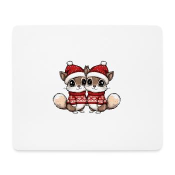Eichhörnchen Weihnachten Team - Mousepad (Querformat) - Weiß - Vorne