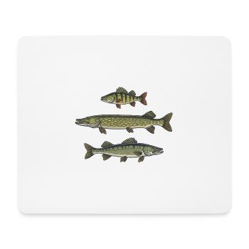 Perch, pike, zander, fishing, fishing - Mouse Pad (horizontal) - white - Front