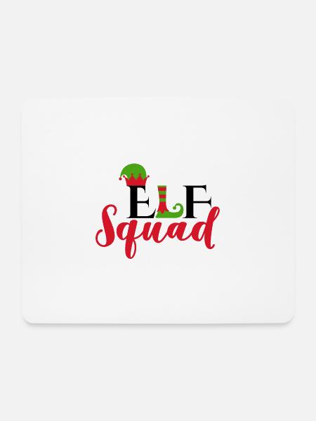 Elf squad gave Jul Julemanden Weih - Musemåtte (tværformat) - hvid