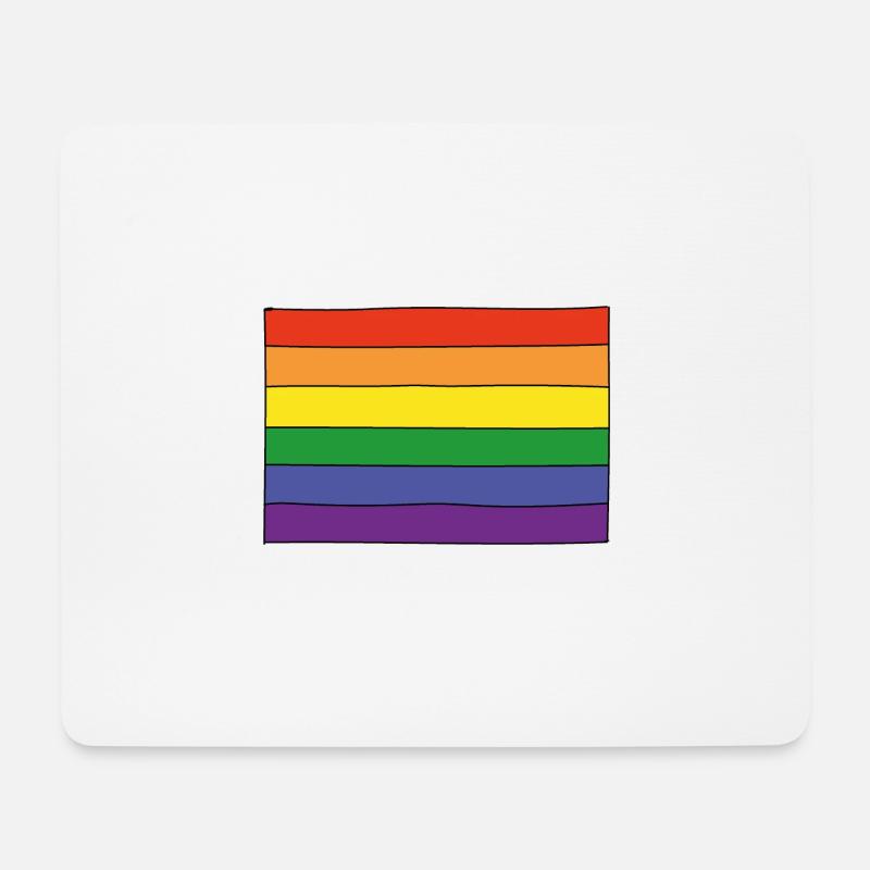 LGBT Flagge - Mousepad (Querformat) - Weiß
