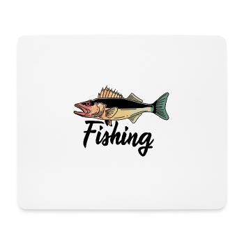 Angeln Fischen Fisch Fischer - Mousepad (Querformat) - Weiß - Vorne